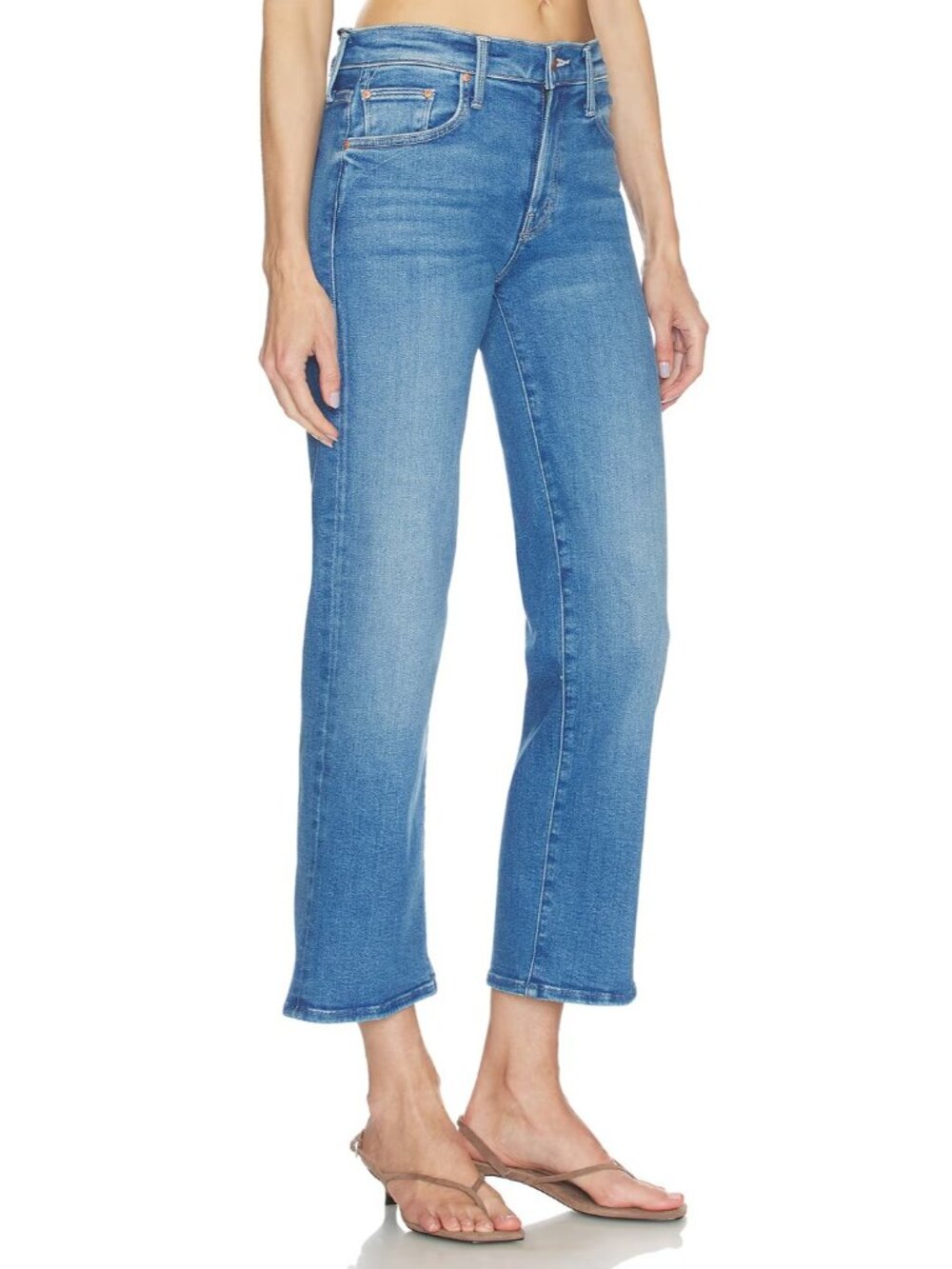 NWT Mother Rambler Zip Ankle in Piece By Piece Wide Stretch Crop Jeans 30